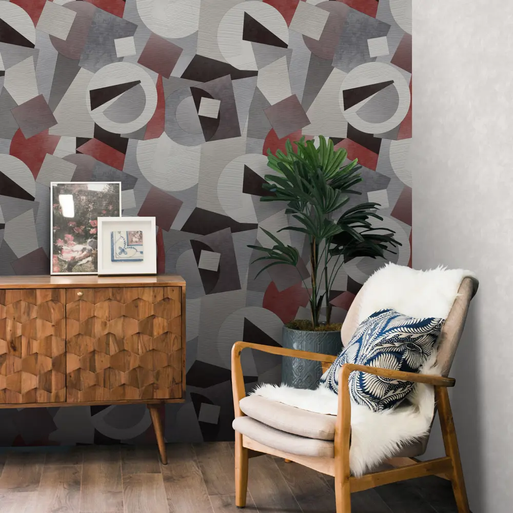 Обои флизелиновые Deco-Deco Forma красные 1.06 м DD6011-07 88479564 STLM-2044807 Santreyd - Вид №3