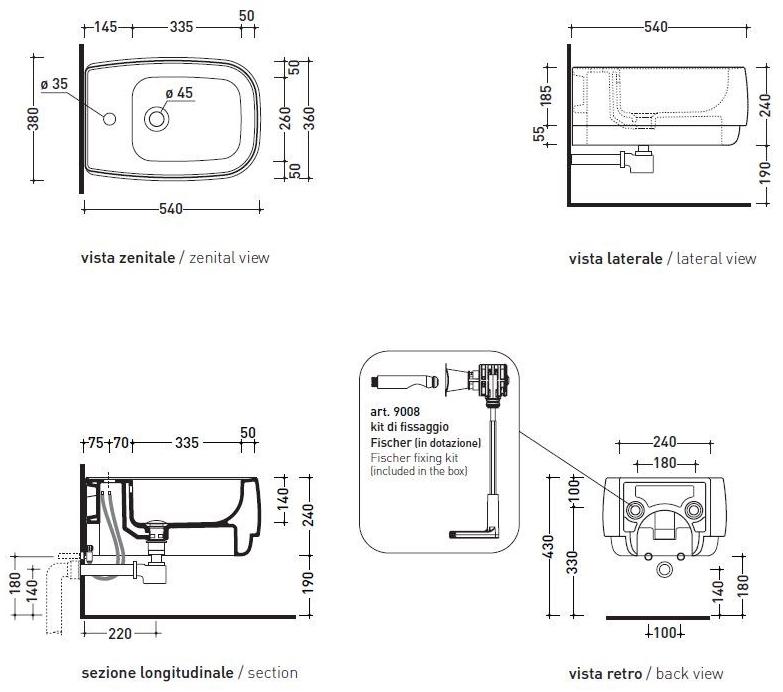 Fg218 Биде подвесное Flag Ceramica Flaminia - Вид №5