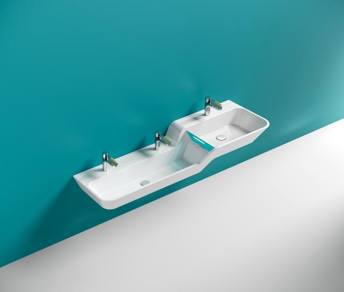 950.12.303 Несколько умывальников с градуированной высотой HEWI Waschtische  - Вид №3