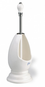 186GABRI(39) Stil Haus Nemi, напольный керамический ёрш, цвет хром - белая керамика