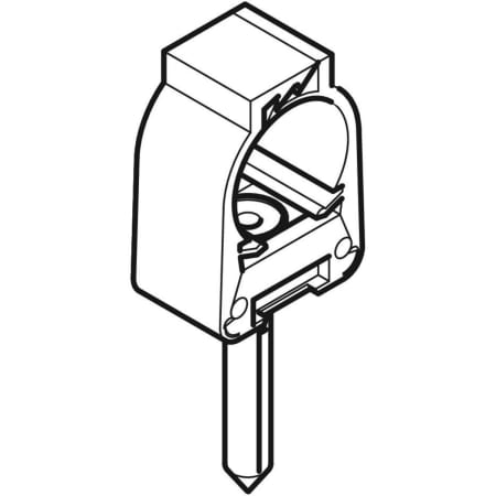 602.710.00.1 Зажим трубы Geberit с дюбелем, одинарный Geberit  - Вид №1