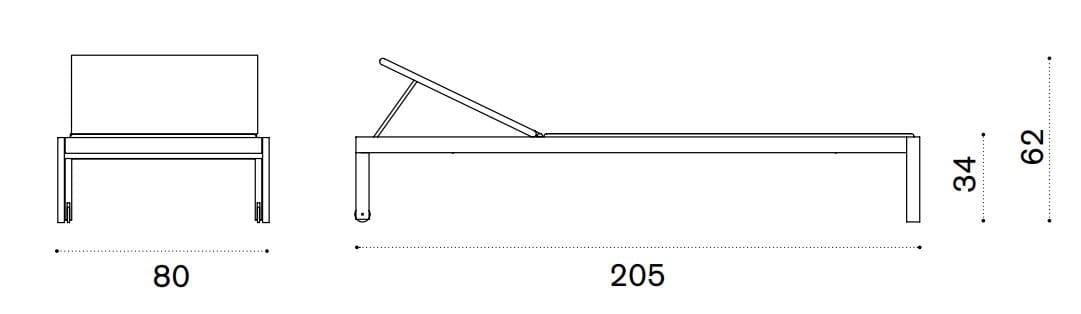 Шезлонг с откидывающейся спинкой в Batyline® Ethimo открытый ARCH-00014357 - Вид №2