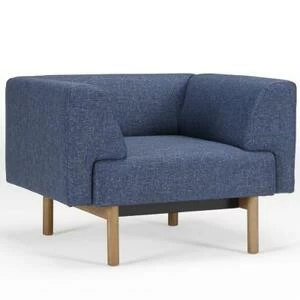 Кресло Ebeltoft, лакированный дуб, светло-голубое