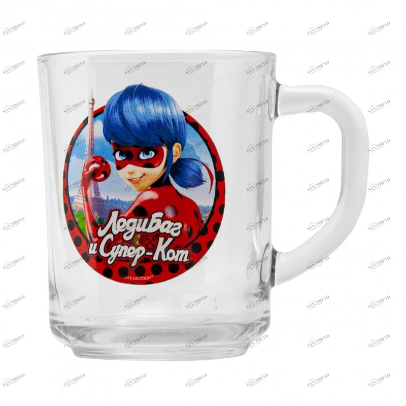 Кружка стеклянная "Леди Баг и Супер Кот. Париж малый", 250 мл ND PLAY ЛЕДИ БАГ 335673 Красный;прозрачный Santreyd 