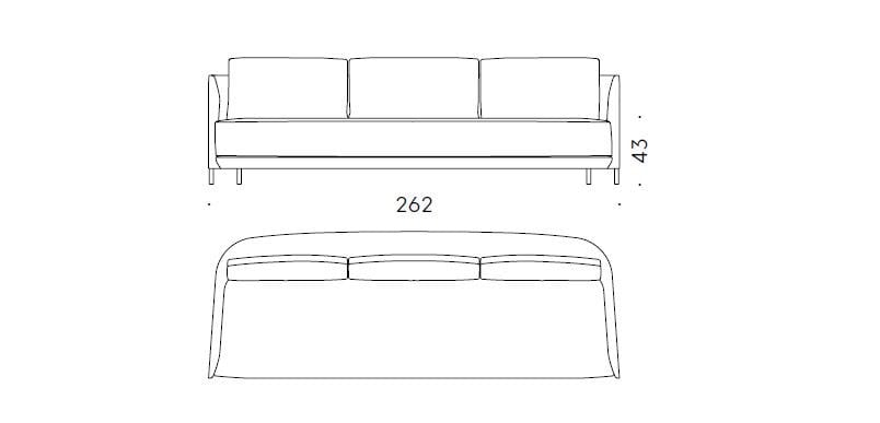 3-местный бархатный диван DE PADOVA Blendy ARCH-00015065 - Вид №2
