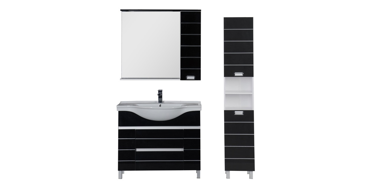 Комплект мебели Aquanet Доминика 100 черный 00172410 - Вид №2