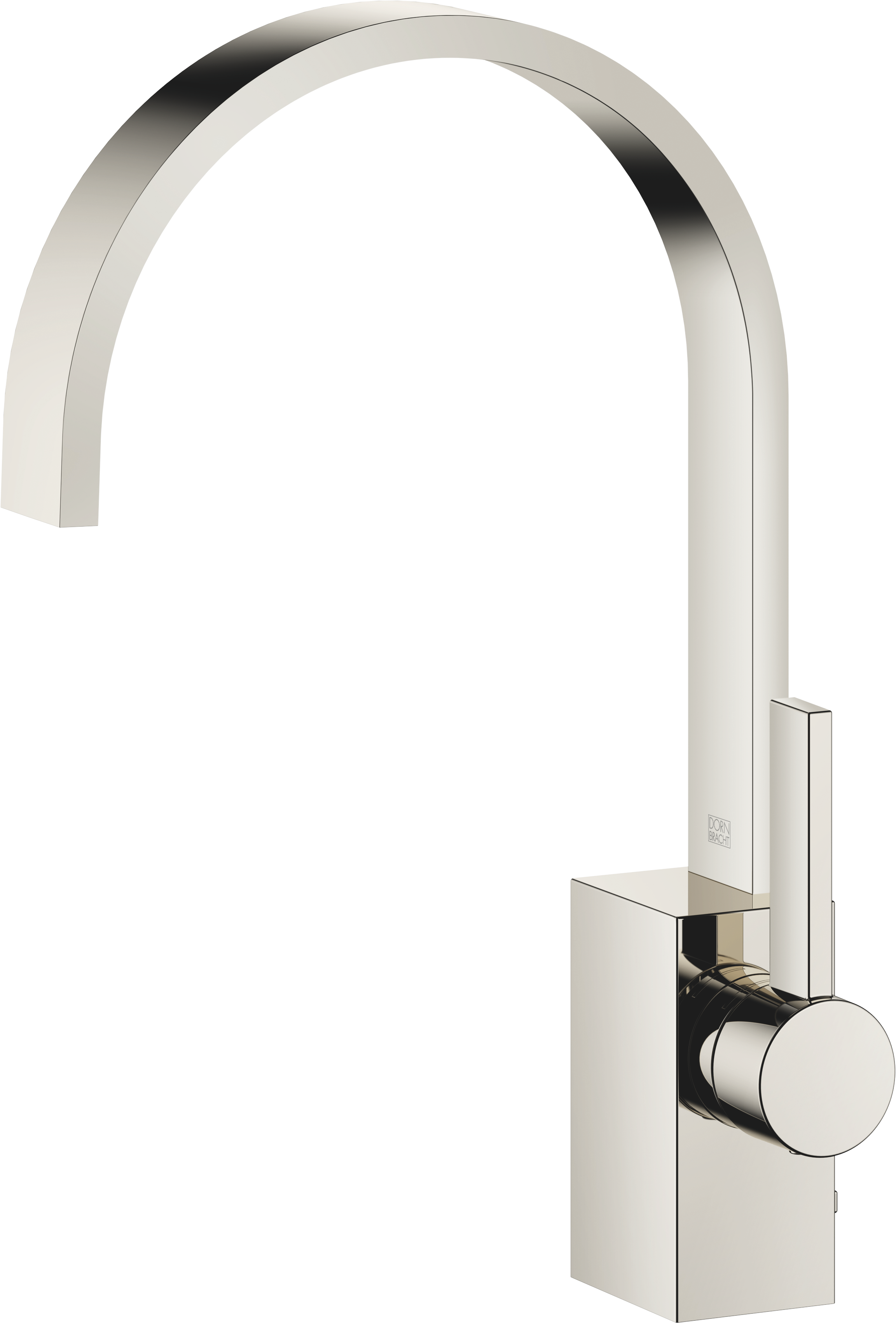 МЕМ Смеситель для раковины однорычажный со сливным клапаном - Платиновый