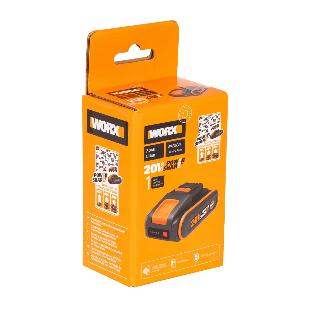 Аккумулятор Worx WA3639 PowerShare 20V с интеллектуальной защитой 89385023 STLM-1489302 - Вид №5