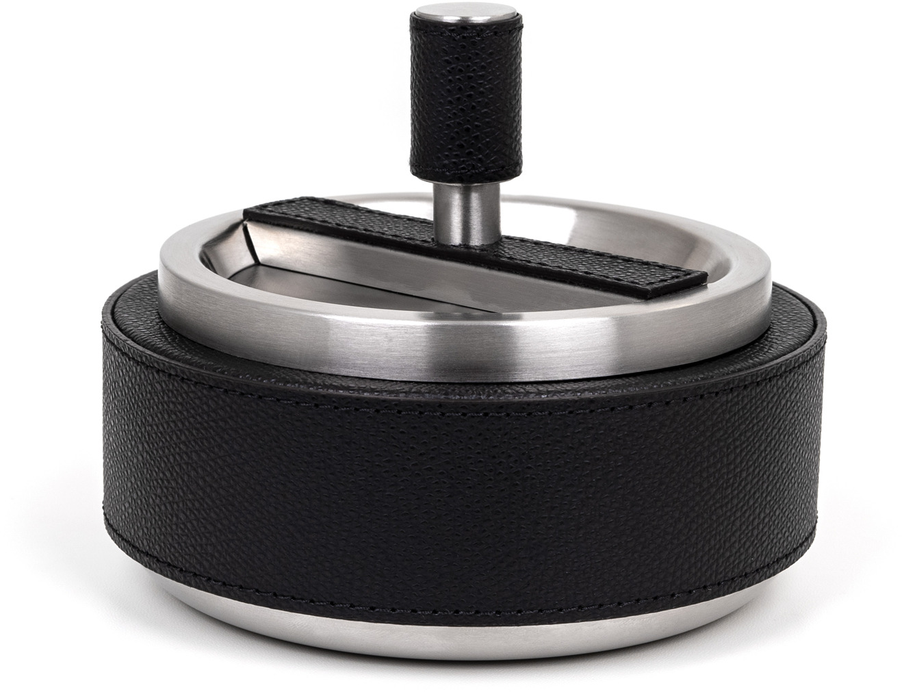 Пепельница Giro - Ø 13,5XH11,5 см / плетеная кожа_COFFEE