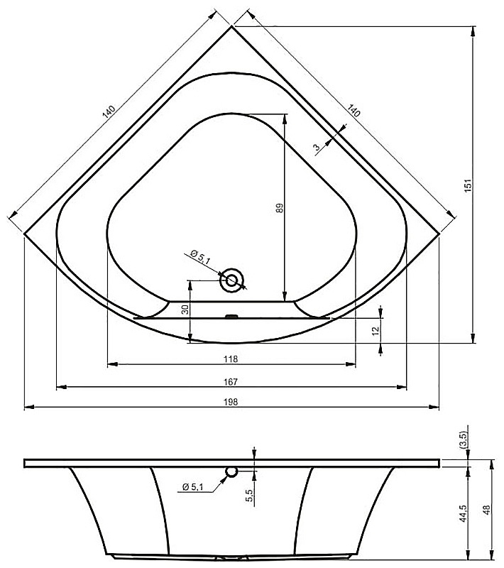 BB7000500000000 Ванна Riho Atlanta Santreyd - Вид №2