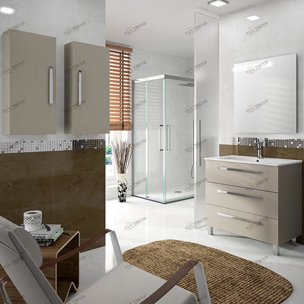 КОМПЛЕКТ МЕБЕЛИ FUSSION CHROME 100 СМ GLOSS TAUPE SALGAR 23239