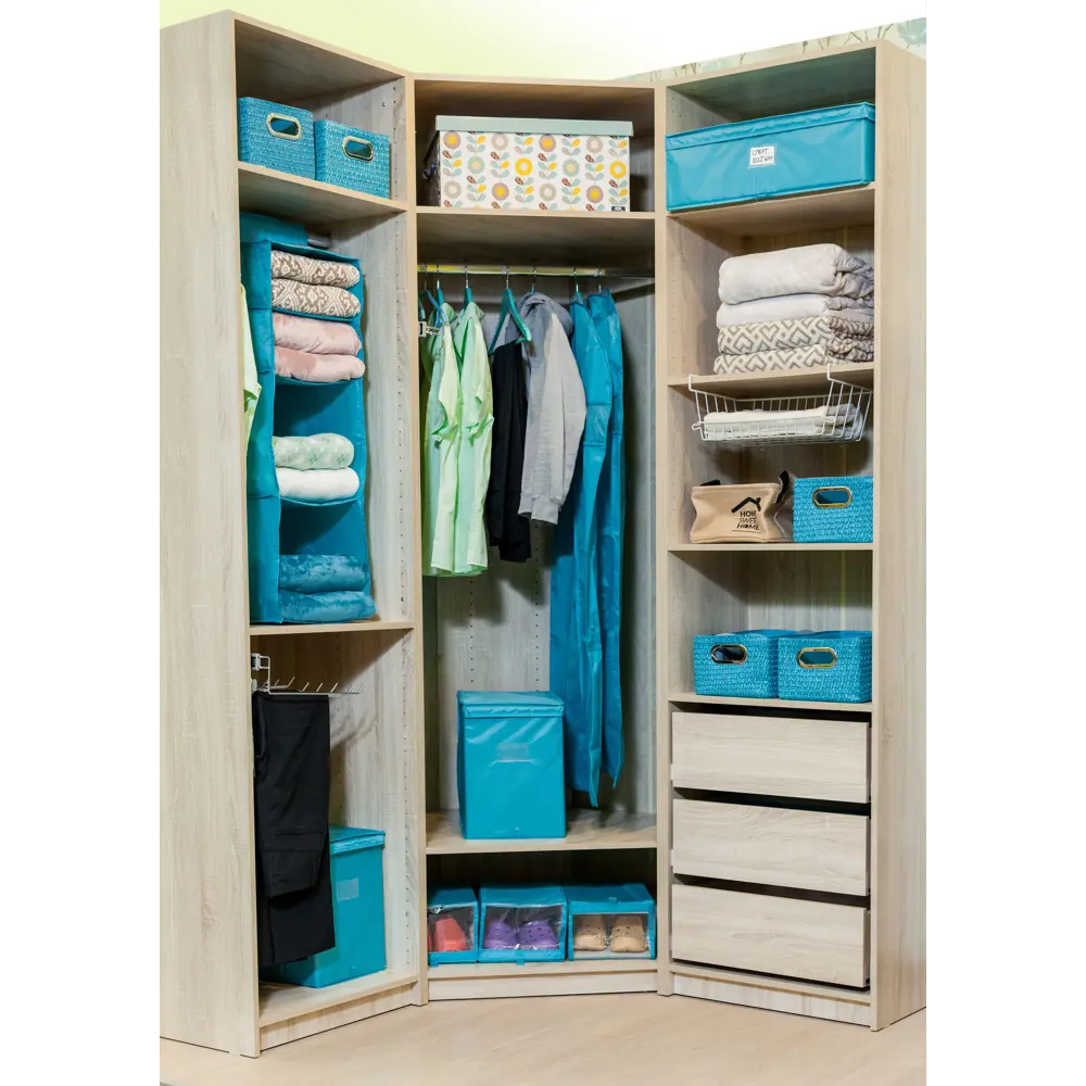 Короб Spaceo с крышкой 55х18x44 см нетканный материал цвет голубой 16292829 STLM-2027646  - Вид №5