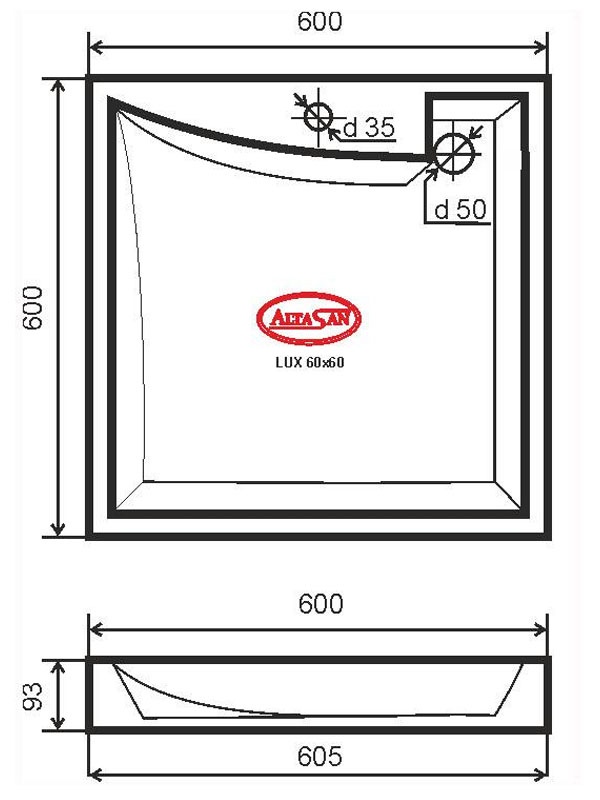 UPP60LUXs Раковина Altasan Lux Santreyd - Вид №1