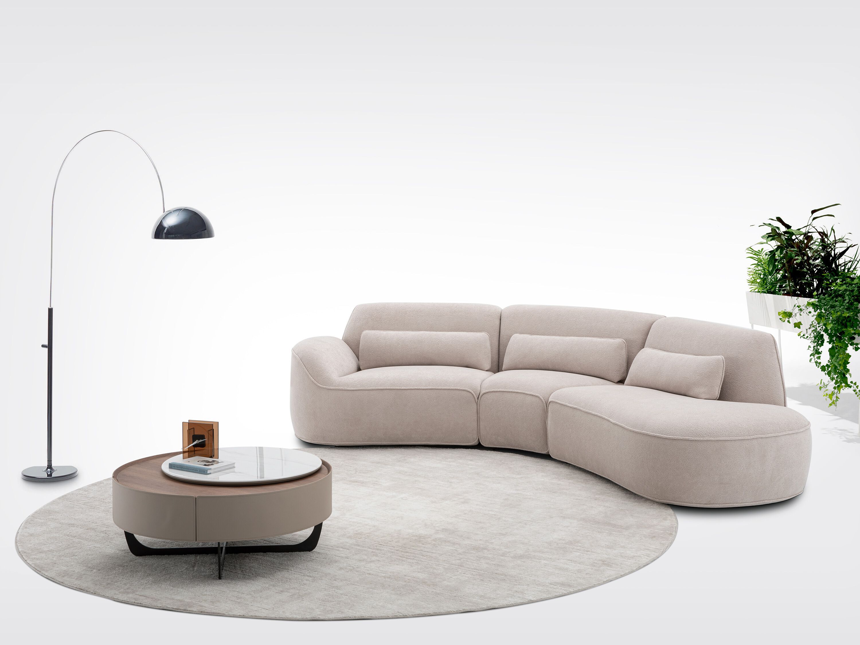 Модульный изогнутый диван из ткани CAMPO DE' FIORI CL383 ARCH-00152265 - Вид №1