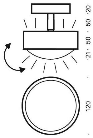 Top Light Регулируемый потолочный светильник Puk one, plus & turn sun-id-1422630 - Вид №9