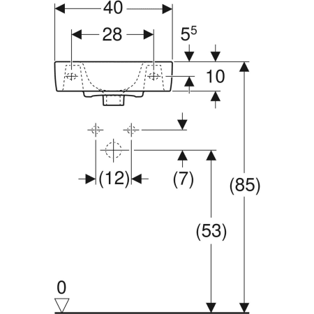 272140000 Раковина Geberit Renova Compact с укороченным вылетом Geberit  - Вид №8