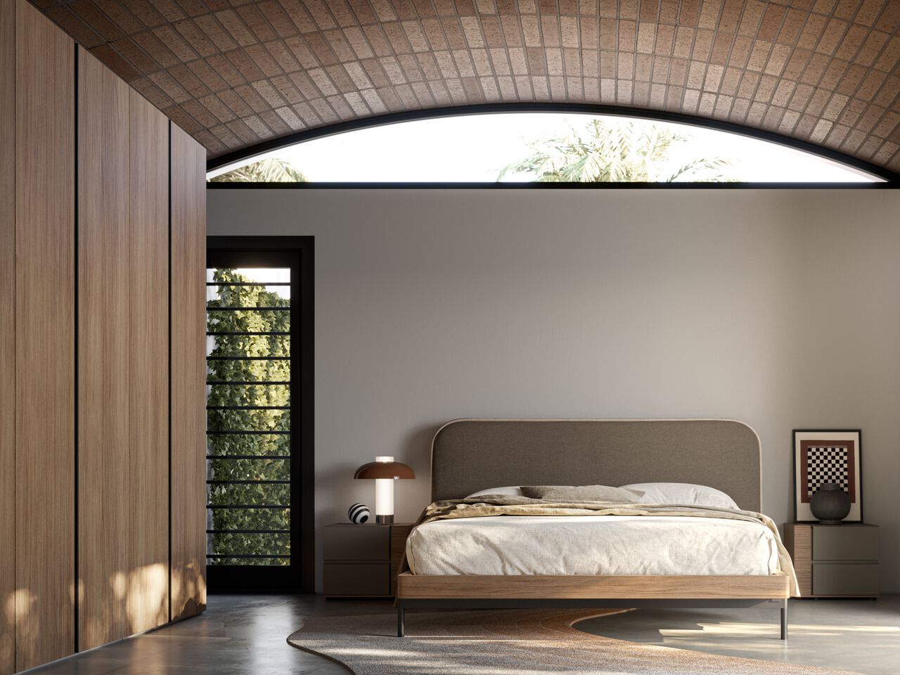 Деревянная двуспальная кровать с мягким изголовьем Santalucia Mobili PONENTE ARCH-00027171 - Вид №4