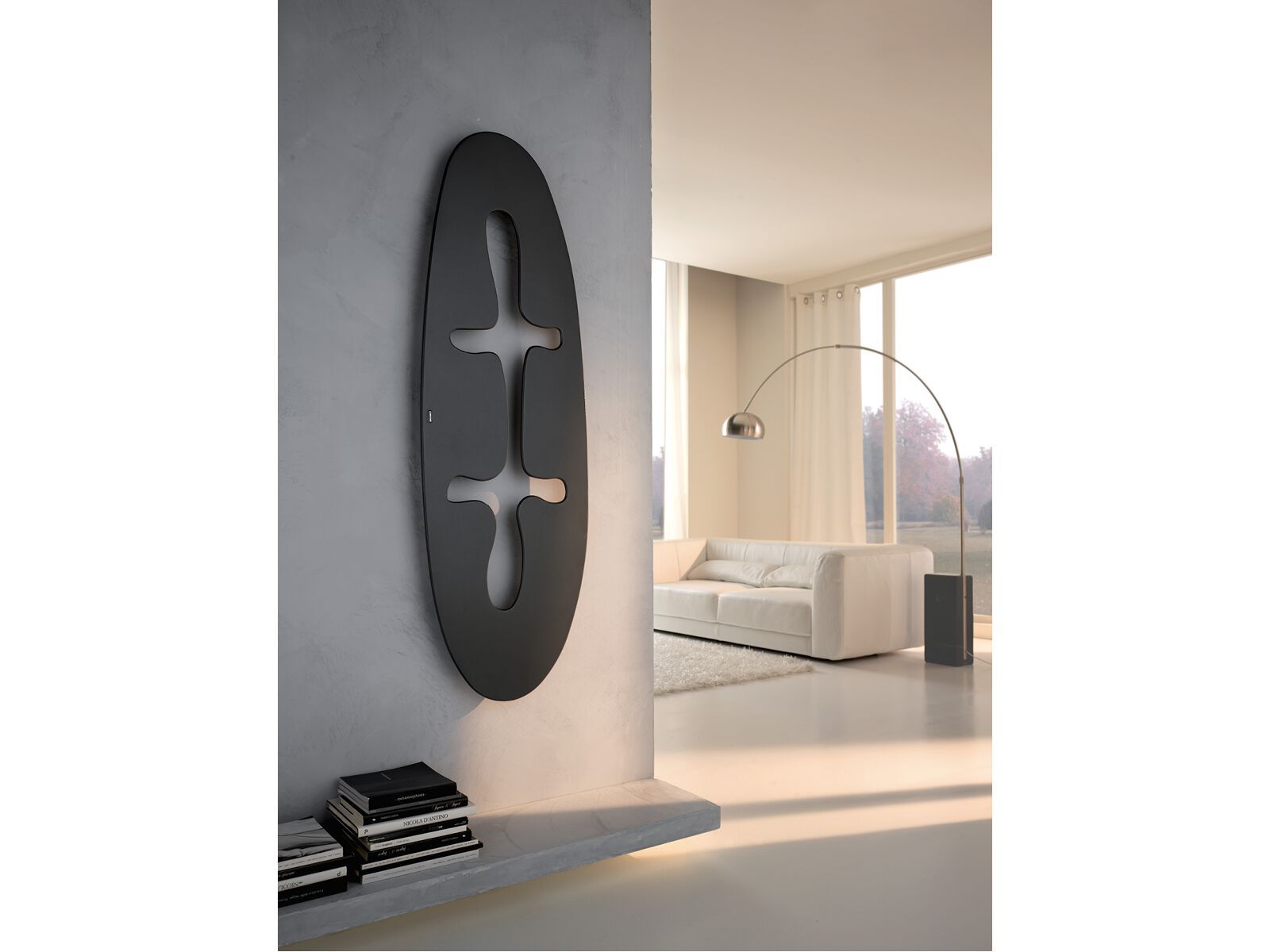 Настенный вертикальный полотенцесушитель из углеродистой стали Cordivari Design Экстраслим ARCH-00133175