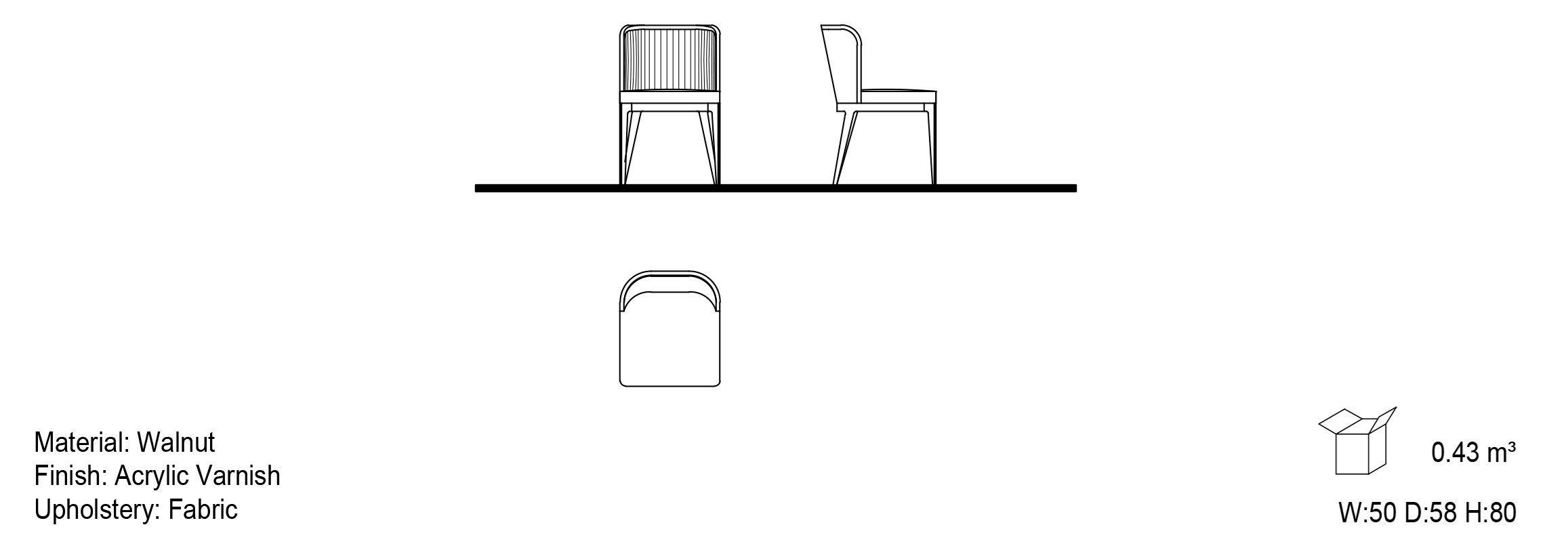 Мягкий стул из ткани Mobi ARCH-00119013 - Вид №2