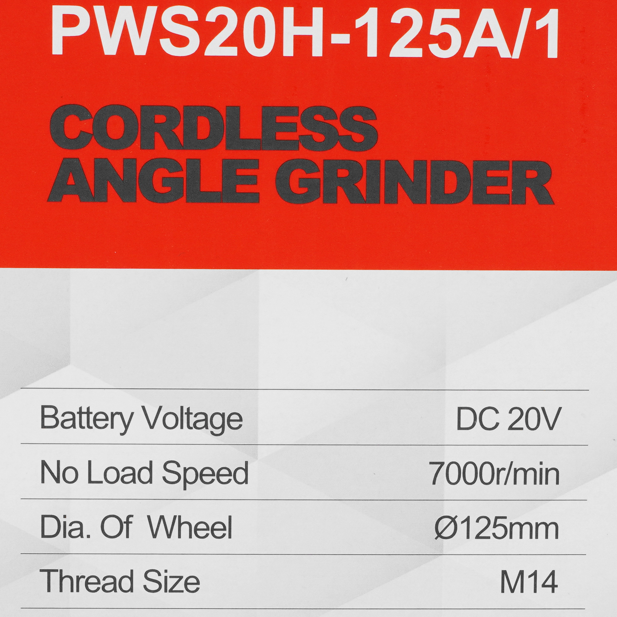 Углошлифовальная машина (УШМ) PIT PWS20H-125A/1 OnePower 20V 9938100 STDN-0033599 - Вид №9