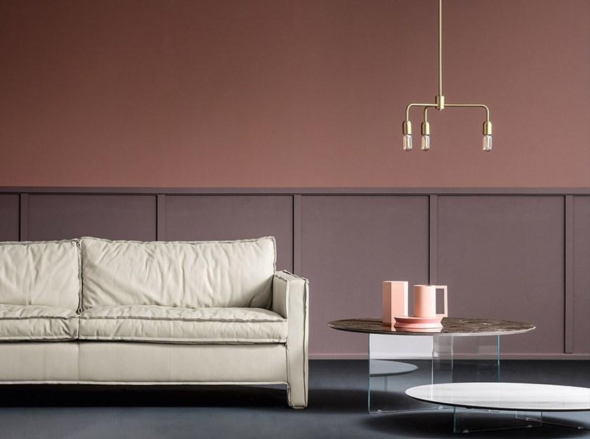 Devina Nais Круглый журнальный столик из стекла с эффектом мрамора sun-id-1483421 - Вид №2