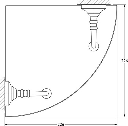 STI 219 Полка угловая 3-х ярусная 23 cm 3SC STILMAR GOLD Treesseci 3SC - Вид №1