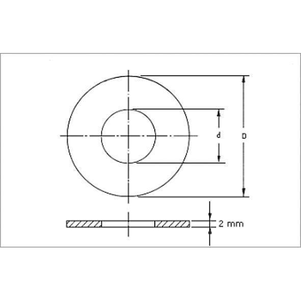 1D25 SANHA FL-D уплотнение для фланцев высок. давл., безасбест. DN 25 - PN10/16 (34x71x2mm) мм  - Вид №1