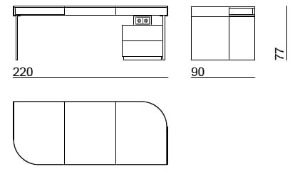 Кожаный стол с ящиками Bizzotto Italia ARCH-00048104 - Вид №6