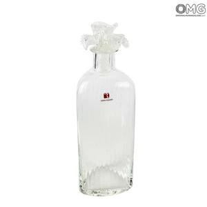 1748 ORIGINALMURANOGLASS Прозрачный сосуд с пробкой-цветком - Carlo Moretti - муранское стекло 9 см