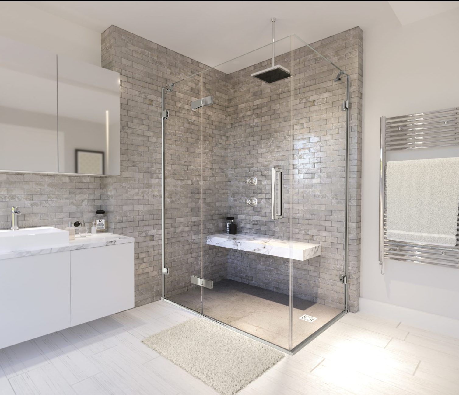 Торцевая панель для монтажа с дверью GHSA760H Merlyn Arysto Хромированный 