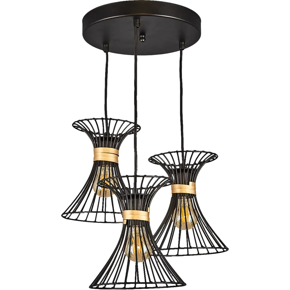 Светильник подвесной Завод Элетех Талия 3 лампы 15 м² цвет черный 89143851 STLM-2056147 