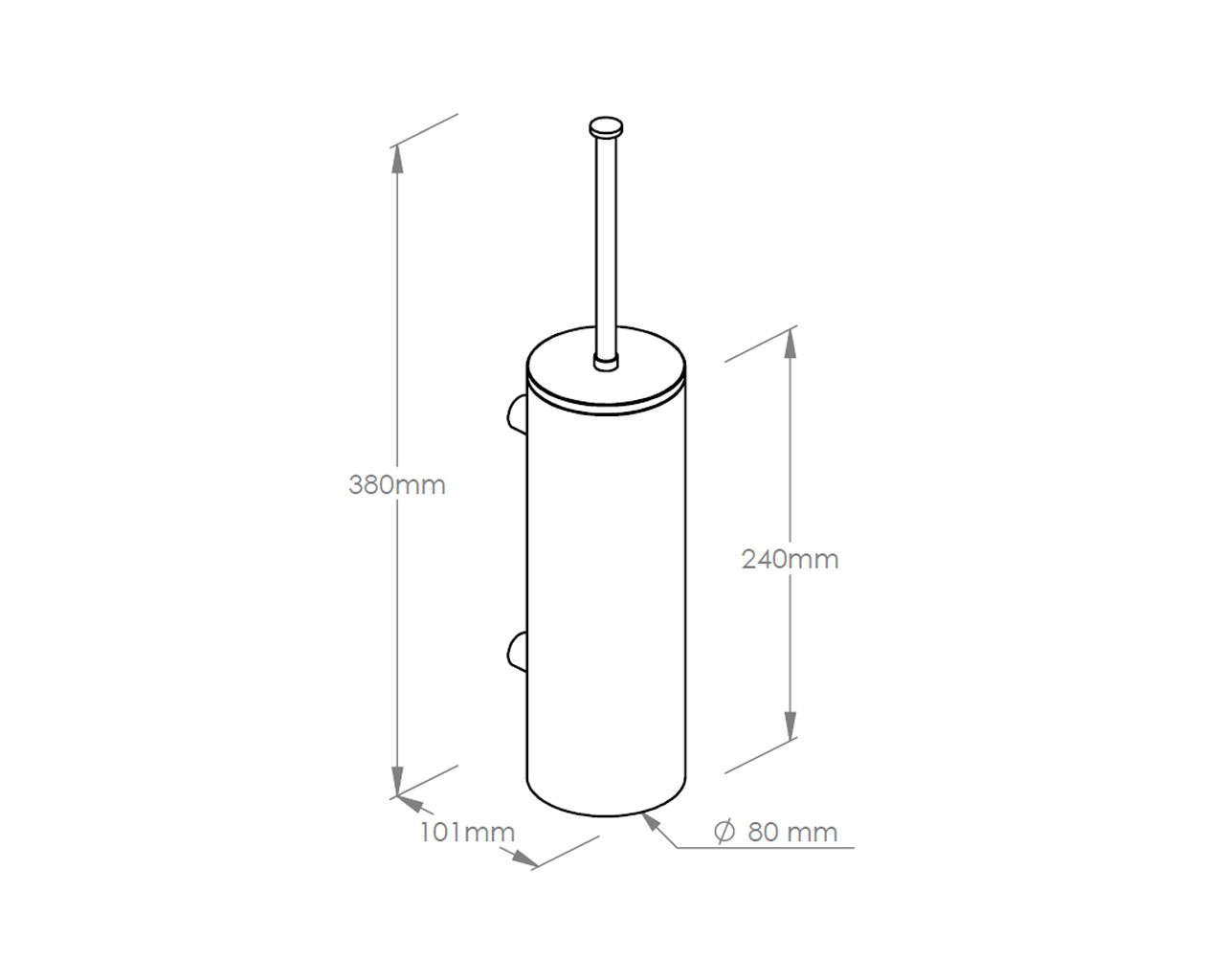 SZ17S Ерш для унитаза с настенной ручкой, трубка с крышкой, матовая сталь Merida  - Вид №1