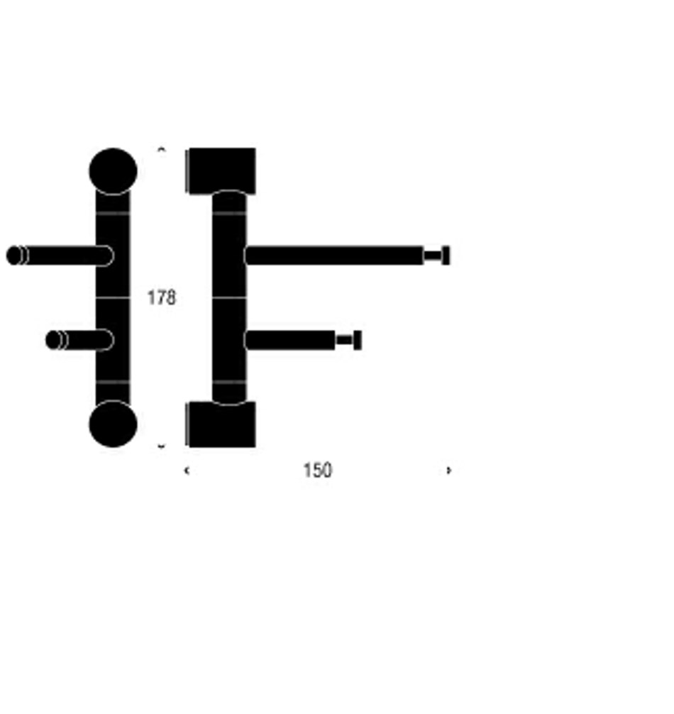 FROST Вешалка для верхней одежды 2 » матовая Нержавеющая сталь Матовый N1904-2  - Вид №1