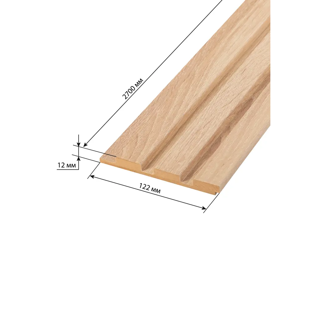 Реечная панель Рейки прямоугольник МДФ цвет дуб сонома 2700x122x12 мм 4 шт Santreyd STLM-2112571 - Вид №3