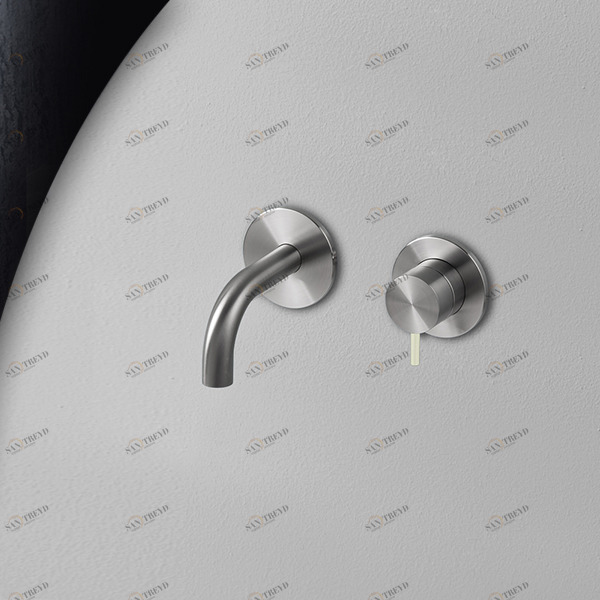 Смеситель для раковины сталь матовая с серой ручкой Toki Radomonte TKI17SCIL29