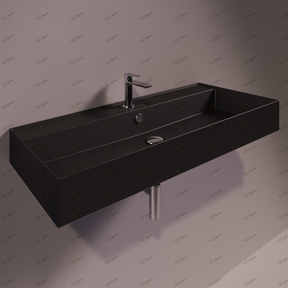 AG101NEROMATT Подвесная раковина настенная прямоугольная Simas Agile черная