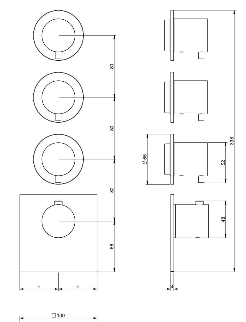 Металлический смеситель для душа с 4 отверстиями Gessi Мелы316 ARCH-00122931 - Вид №2
