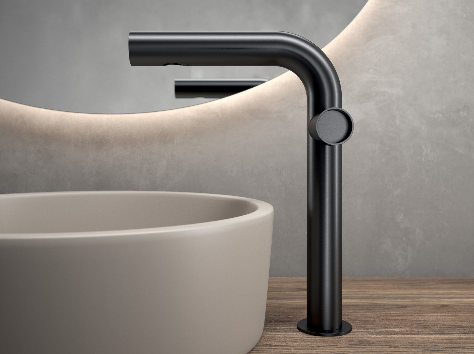 Стальной однорычажный высокий смеситель для раковины Rubinetterie Treemme Watertube ARCH-00036470