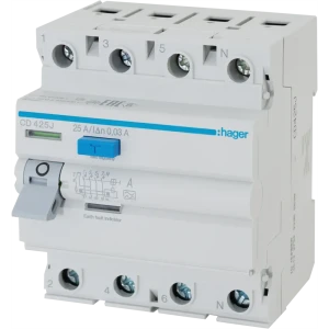 УЗО Hager CD425j 3P N 25 A 30 мА 4.5 кА A