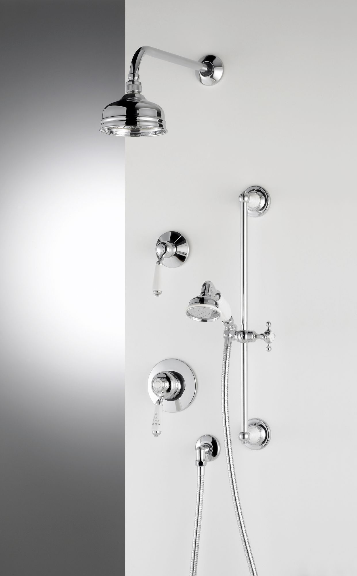 Traditional bathrooms Смеситель для душа с фарфоровой ручкой ASCOT Tbmskit1.exp.bn  - Вид №3