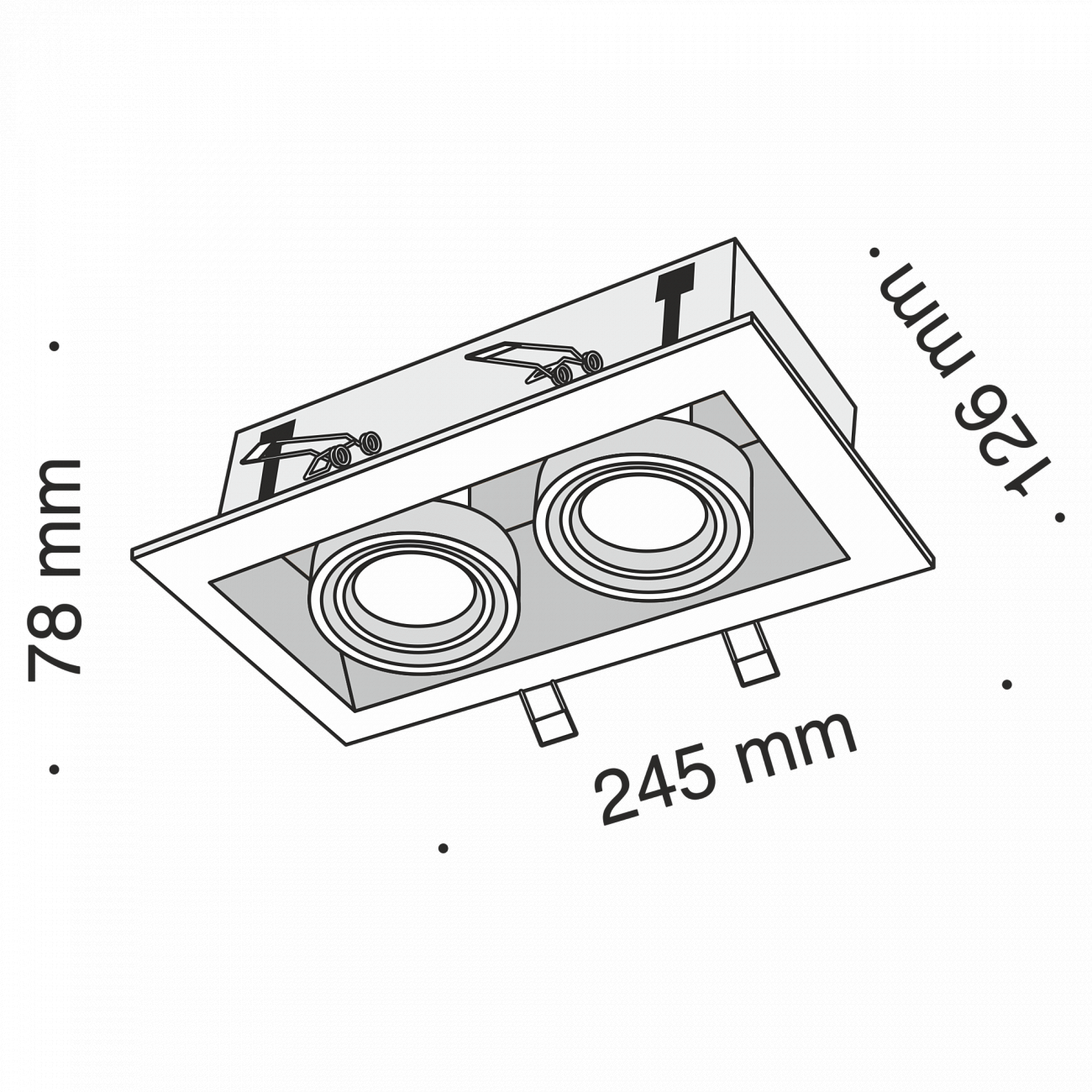 Встраиваемый спот черный Technical Metal DL008-02-B TECHNICAL DOWNLIGHT 00-3957215 Черный  - Вид №3
