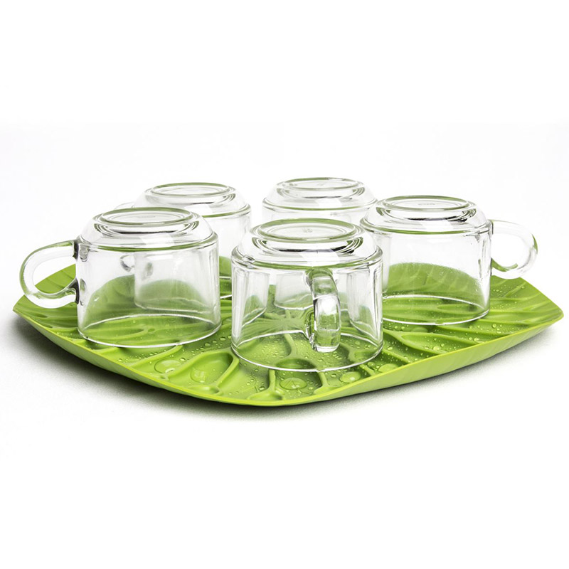 QL10166-GN Сушилка-поднос lotus зеленая Qualy  - Вид №1