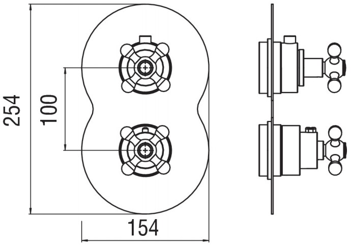 Nobili Rubinetterie Комплект внешних деталей на 4 стороны Grazia We00864/scr - Вид №2