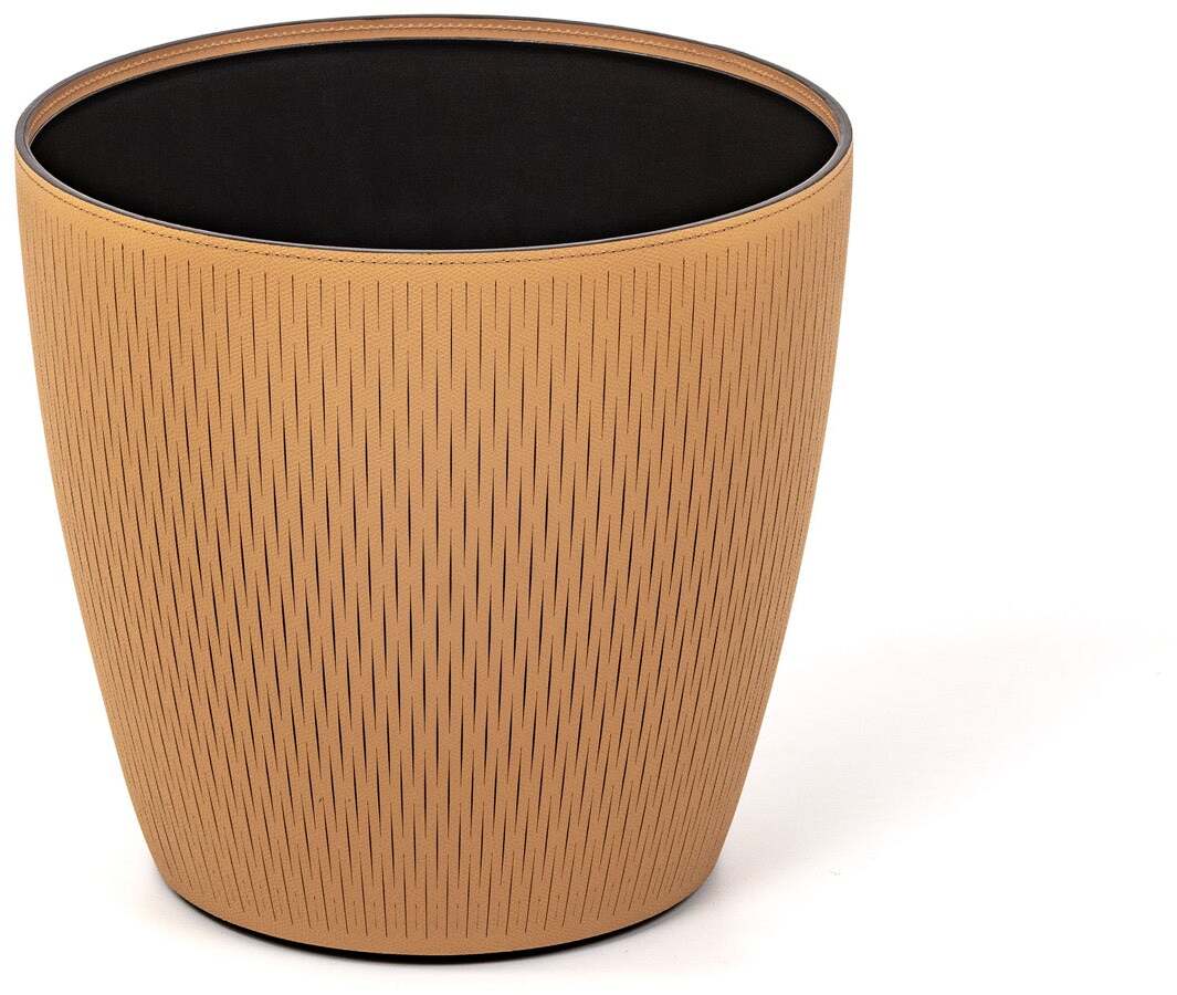 Цветочный горшок Silvy - Ø 30XH28 см / регенерированная зернистая кожа_серо-коричневый