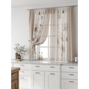 91799465 Комплект тюль 2 шт на ленте Comfy Way Свилс - 180 CW579180 150x160 см вуаль цвет коричневый STLM-1062875