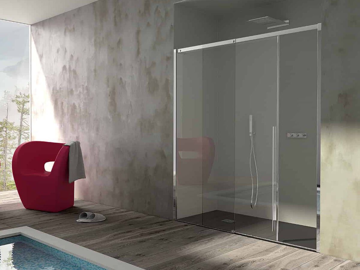 Стальная и стеклянная нишевая душевая кабина с раздвижной дверью CSA Box Doccia INES ARCH-00070702