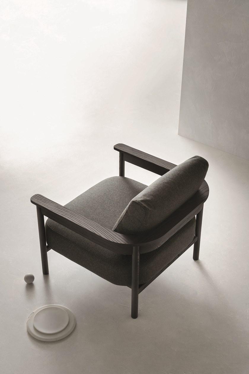 ZANETTE Кресло в коже и структура с дубовыми подлокотниками Hood sun-id-1444969 - Вид №5