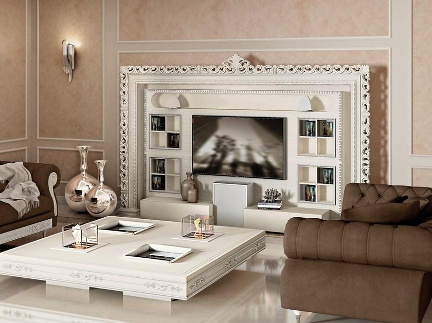 Vismara Design Оборудованная лакированная стена с тумбой под телевизор Classic sun-id-1379132 - Вид №7