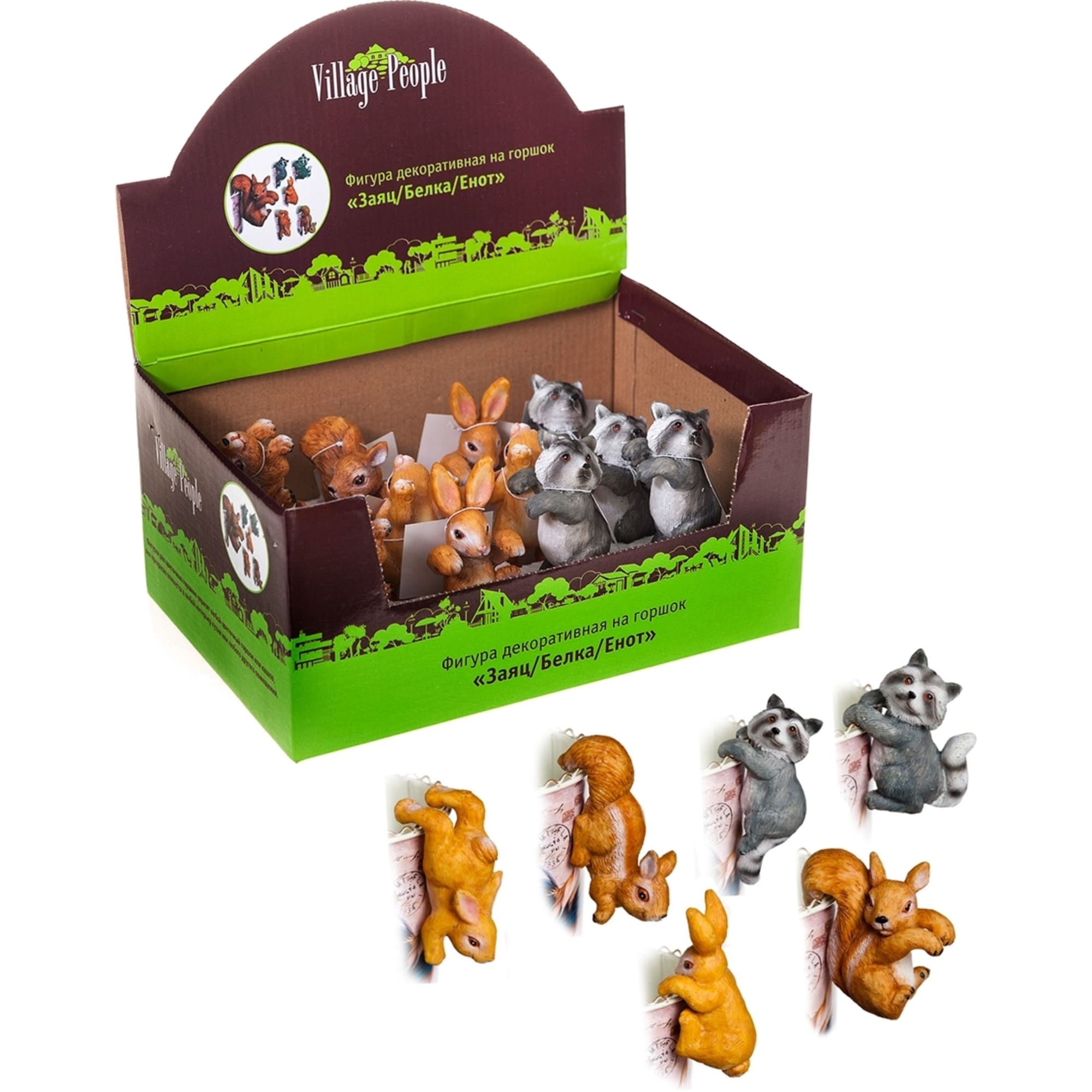 82605606 Фигура для горшка «Заяц/белка/енот» высота 8 см Santreyd  - Вид №2