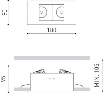 Arkoslight Многоточечный встраиваемый алюминиевый светодиодный прожектор Essentials sun-id-1452631 - Вид №2